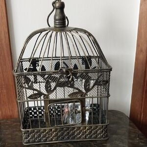 Vintage-Style Bronze Birdcage Home Accent